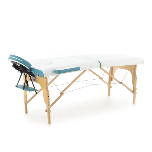 Массажный стол складной деревянный Med-Mos JF-AY01 2-х секционный (светлая рама)
